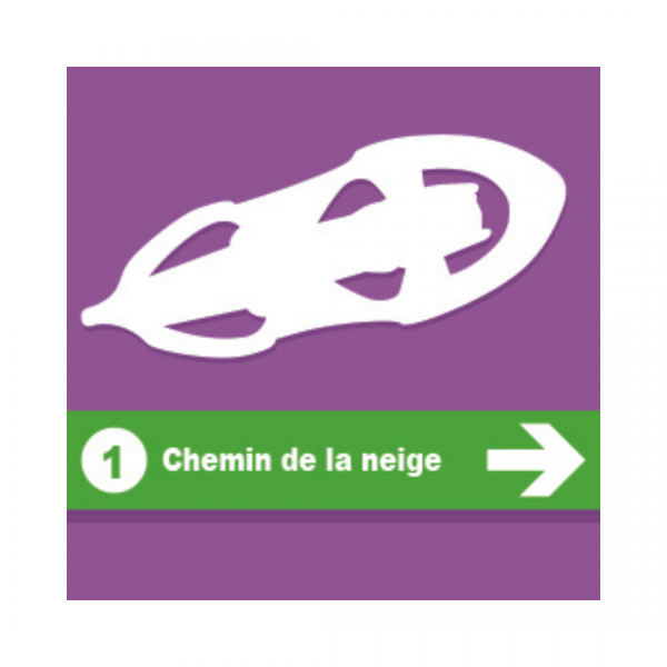 Panneau raquette rectangle Dibon 14x14cm Balisage 1 piste REC-DIB-225